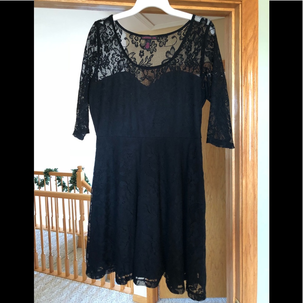 Material Girl Lace Black Dress